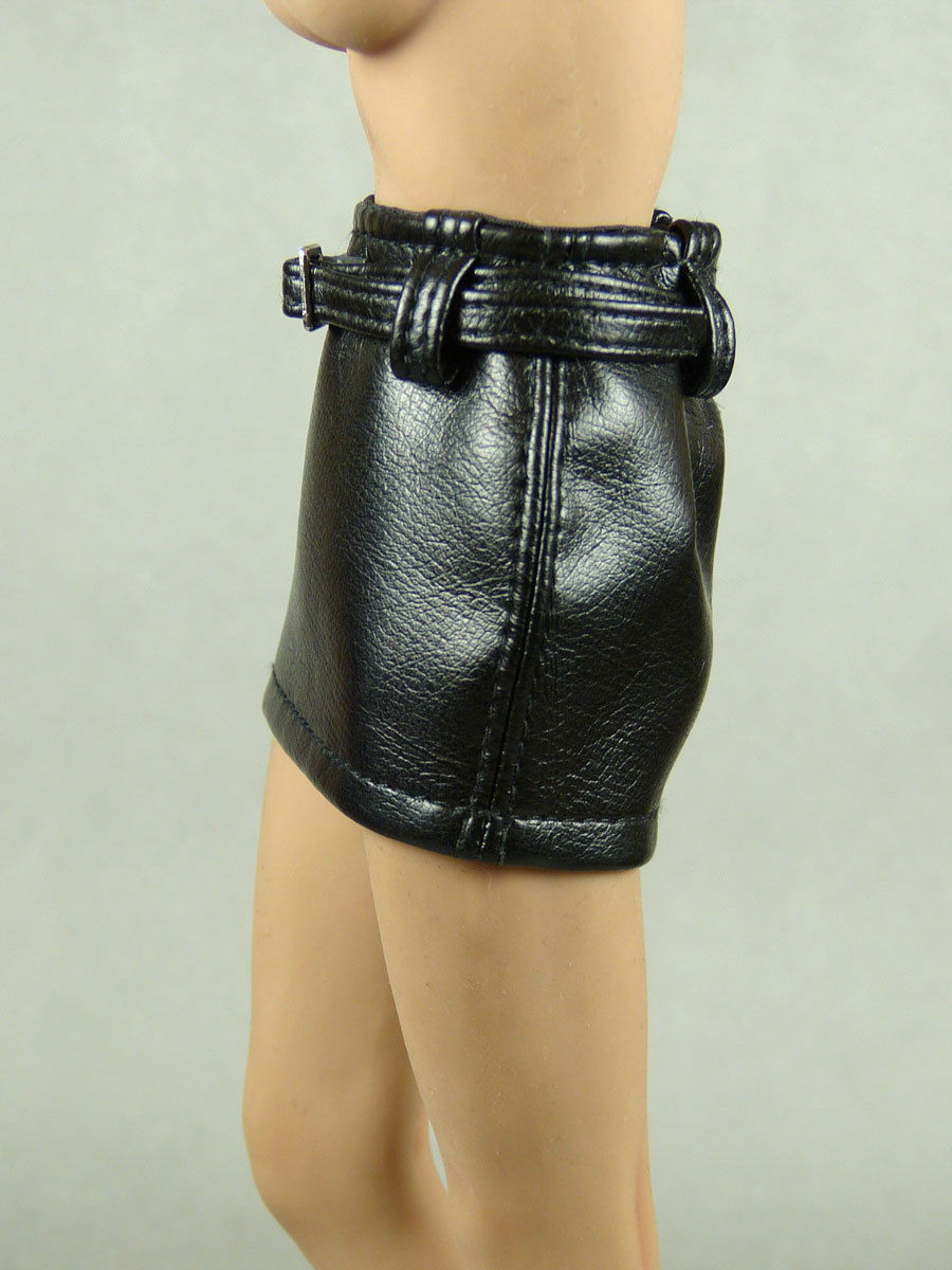 NT Female Black Leather Mini Skirt w/ Belt 1/6 Phicen Hot Toys TBLeague