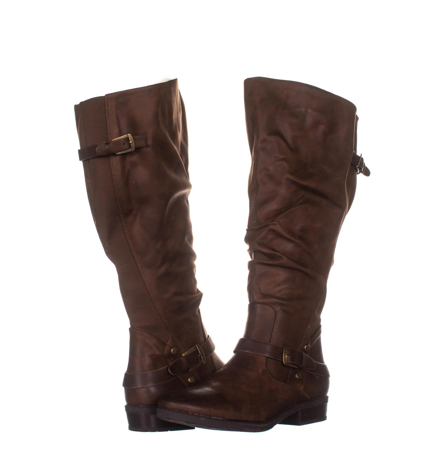 brown leather knee high boots wide calf