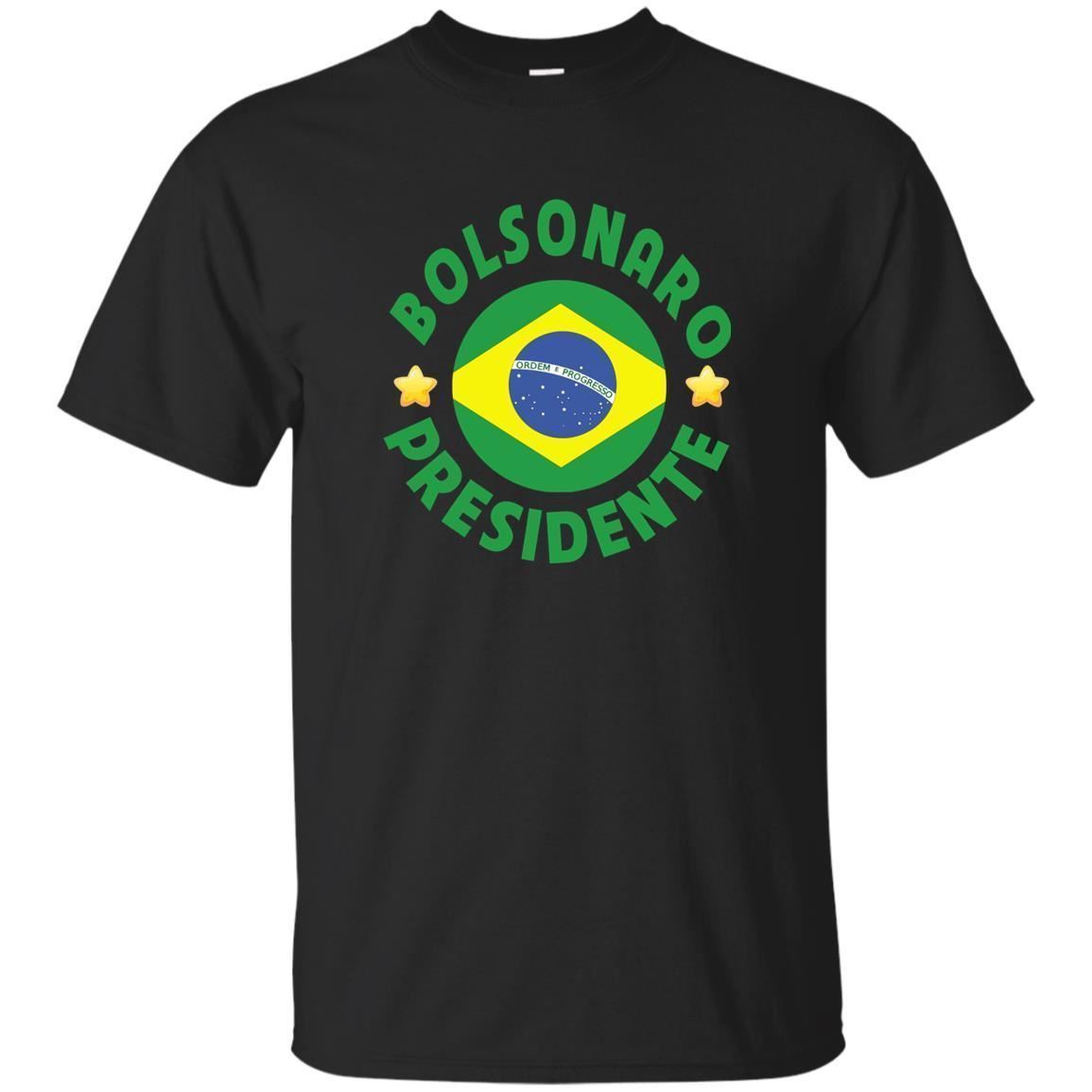 Primary image for Bolsonaro Presidente Vote 2018 Bolsomito Brazil Flag Mens Short Sleeve T Shirts