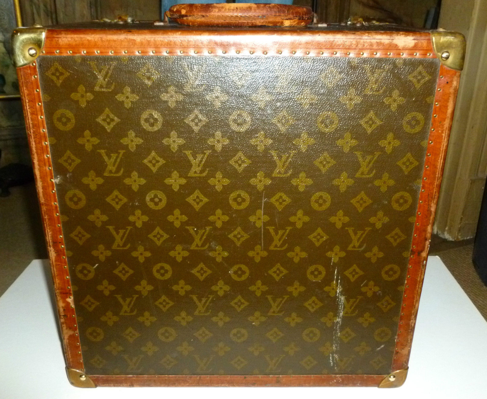 Vintage Louis Vuitton Monogram Trunk Hard Suitcase Travel Luggage c.1900-1930 - 1900-1950