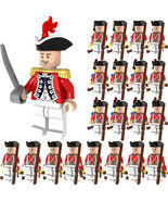 American Revolutionary War UK Redcoat Soldiers Army Set 21 Minifigure Bl... - $26.95