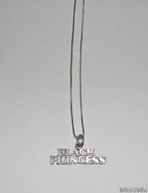 925 Sterling Silver Princess Necklace -  BLACK PRINCESS 18&quot; chain + pendant - $44.99
