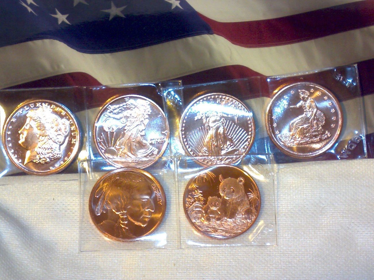 SIX Copper 1 OZ Rounds!! Other