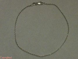 1.9 Grams 925 Sterling Silver NOT Plated Estate ITALIAN Twisted Rope Ank... - $49.00