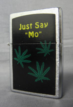 Just Say Mo 420 Leaf Design Silver Refillable Oil Cigarette Lighter - $13.95