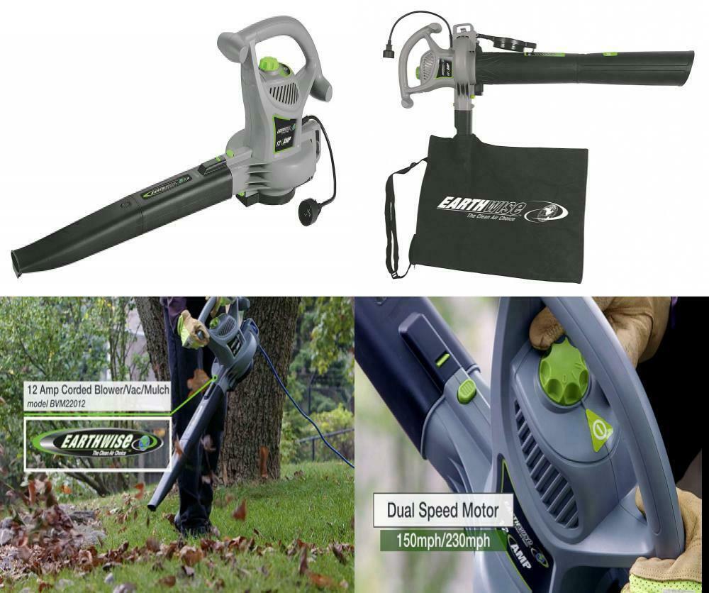 Earthwise BVM22012 Blower Vac Mulcher, 12Amp, Variable Speed Corded