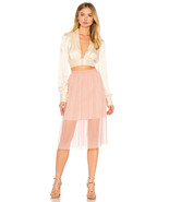 BCBG Tulle Skirt Large 10 12 PInk Crumpled Overlay 16&quot; Waist Dress Up or... - £131.34 GBP