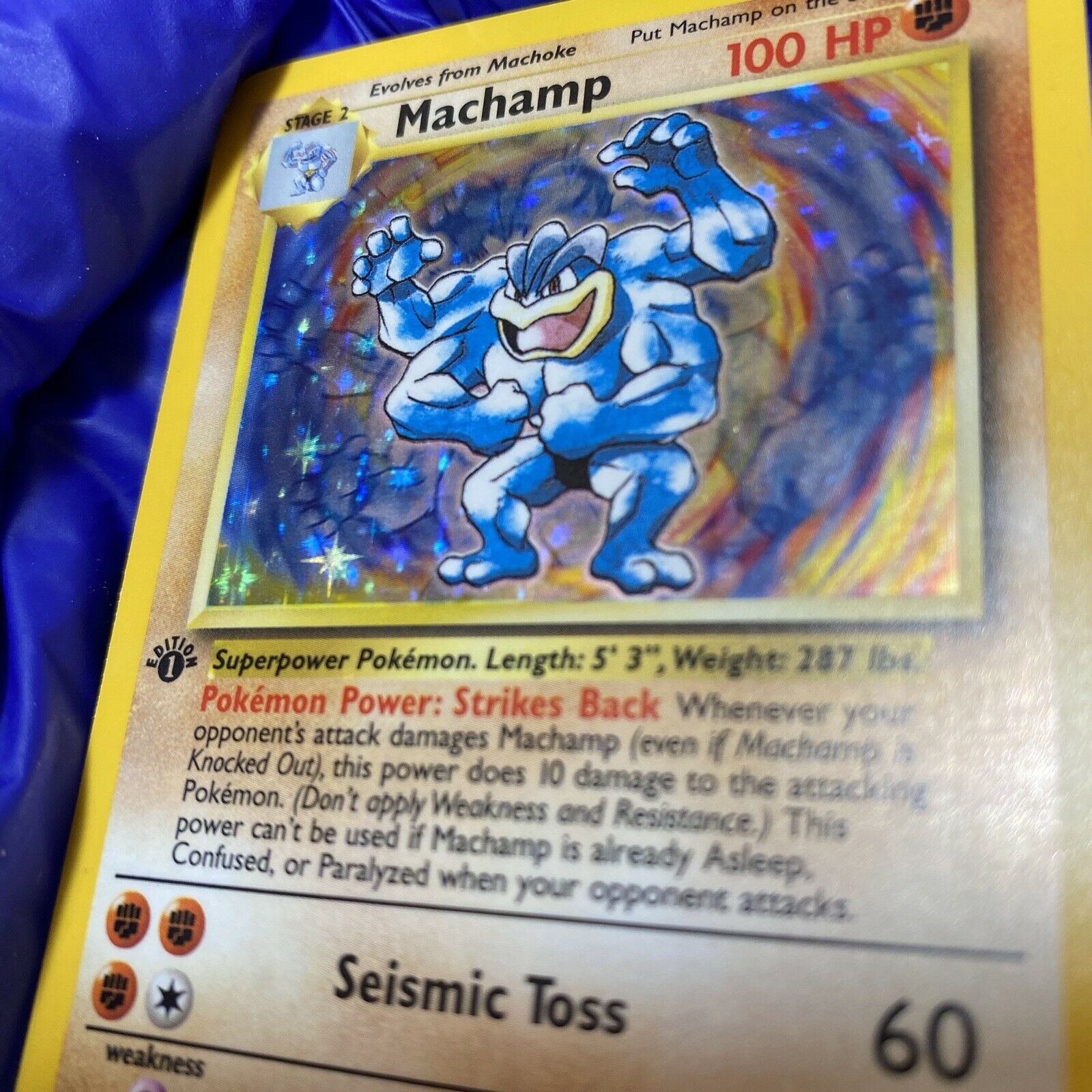 Pokemon Card Foil Holo Machamp 1st Edition Holographic 8102 Great Condition Ccg Individual 