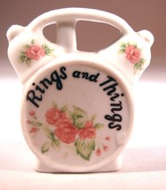 Vintage Porcelain/Ceramic&quot; Rings and Things&quot; miniature jewelry holder - $6.50