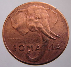 1950 Somalia Elephant Head Over 60 Years Old African Elephant 1 Centesimo Copper - £12.02 GBP
