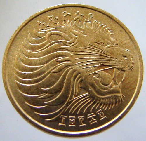 Vintage ETHIOPIA LION COIN 5 Cent lion head farmer Nickel Brass Coin ...