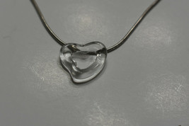 Tiffany &amp; Co Elsa Peretti Rock Crystal Hand Carved Open Heart Necklace - $376.19