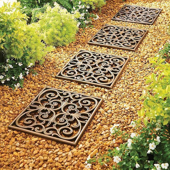 Outdoor Garden Set of 3 Square Rubber Stepping Stones Tiles Walkway