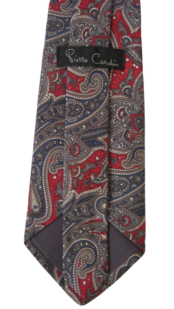 Mens Tie Necktie Paisley Blue Red Classic PIERRE CARDIN Ties