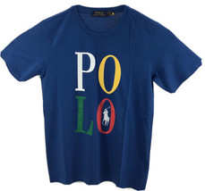 Polo Ralph Lauren Custom Fit Crew Neck Short Sleeve Logo T-Shirt, Blue, ... - $36.99