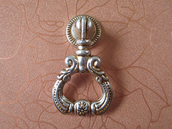 Antique Silver Dresser Drawer Rings Pull Handles Knob Drop Ring Pulls Shabby  Cabinet Knobs \u0026 Pulls