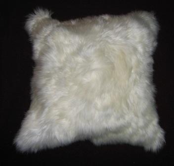 White pillow cover, made of alpaca fur, 12x12 Inches - Home Décor