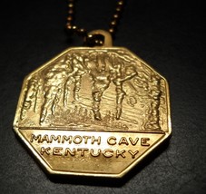 Mammoth Cave Kentucky Key Ring Gold Colored Octagonal I Bring Good Luck ... - $6.99