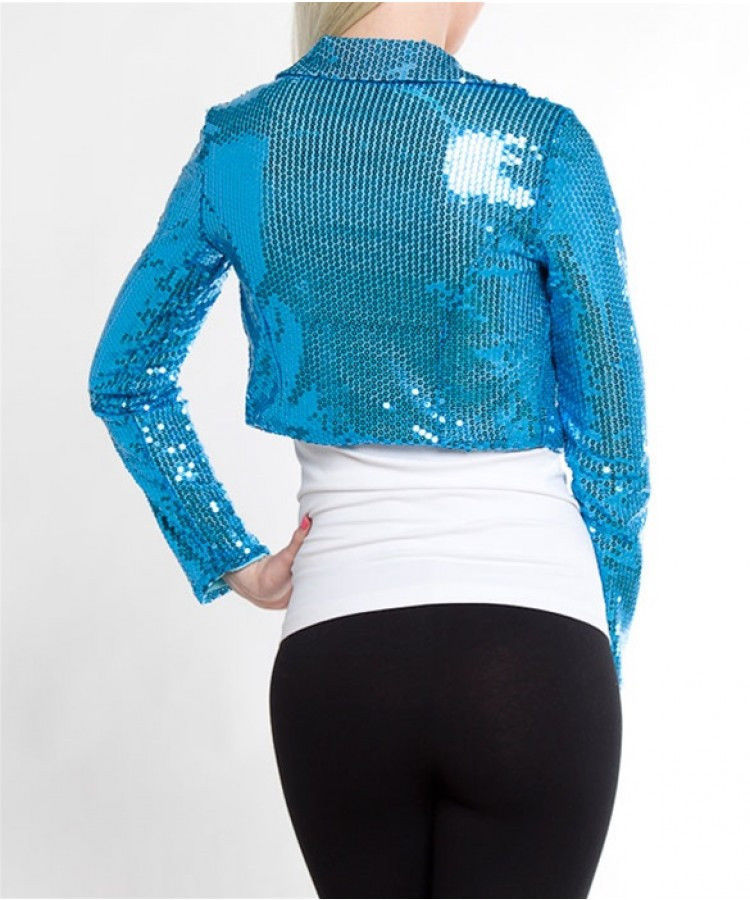 aqua sequin blazer