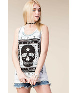 Cross &amp; Skull Print/Stones Special Dyed Tank by Vocal  Apparel S, M, L, XL - $32.99