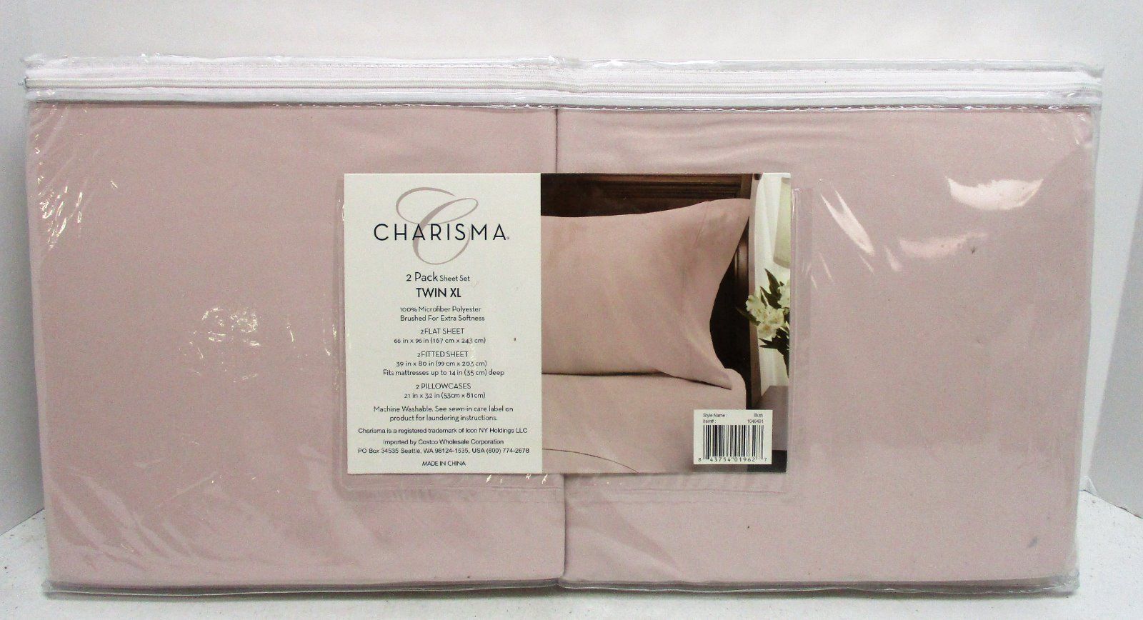 Charisma 2 pack TWIN XL Microfiber Sheet Set - Blush Pink - Bedding Sets