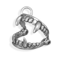 Movable Sterling Silver Vampire Fangs Halloween Charm - $21.99