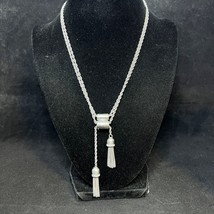Lia Sophia Kiam Collection Silver Tone Sliding Rhinestone Lariat Necklace (3687) - $15.00