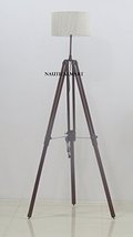 Nautical Marine Antique Tripod Search Light Floor Lamp With White Shade Home Dec