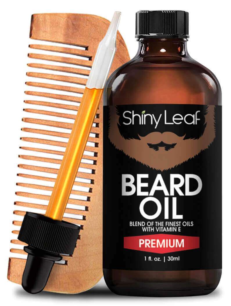 SHINY LEAF Beard Oil & Wooden Beard Comb Set Other
