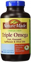 Nature Made Triple Omega 3 6 9 - Fish, Flaxseed, Safflower & Olive Oils - 180 - $164.12