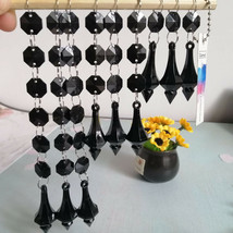 30pc Black Acrylic Octagon Bead Pointed Pendant Garland Chandelier Hangi... - $11.26+