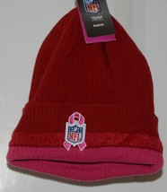 Reebok San Francisco 49ers Red Pink Breast Cancer Awareness Cuffed Knit Hat image 2