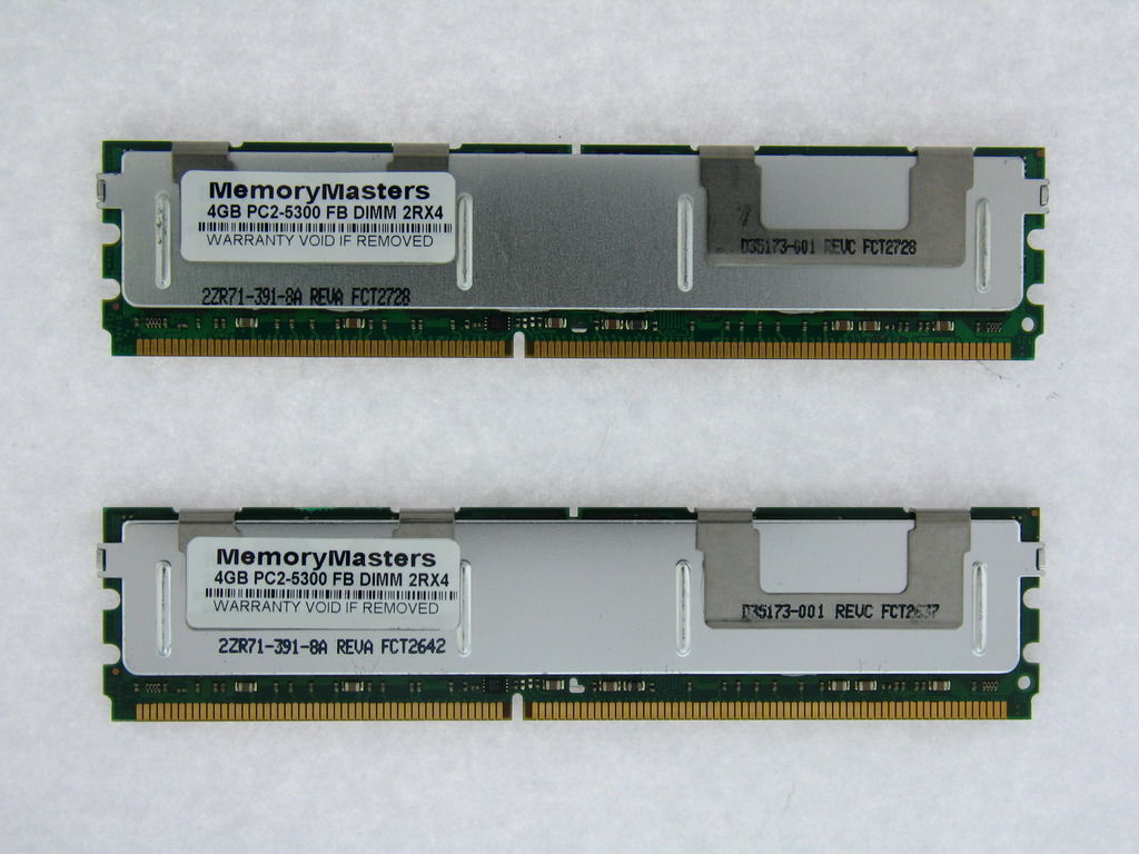 Server RAM 32GB 4x 8GB PC2-5300F FB DIMM Fully Buffered ECC REG 667 2Rx4 Memory