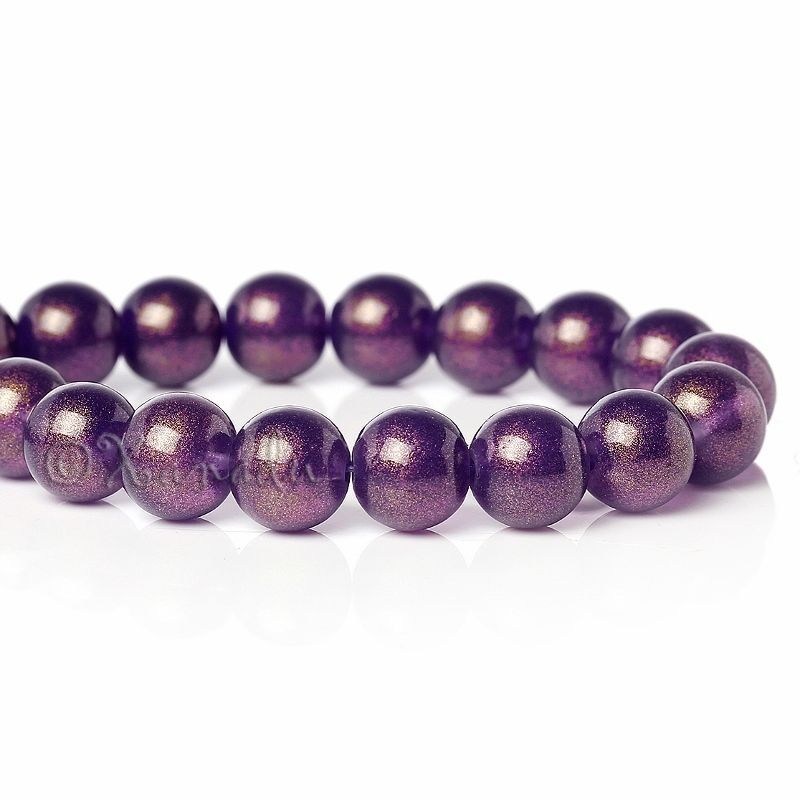 Purple Glass Pearl Beads Wholesale 10mm Round Beads G4952 50, 100