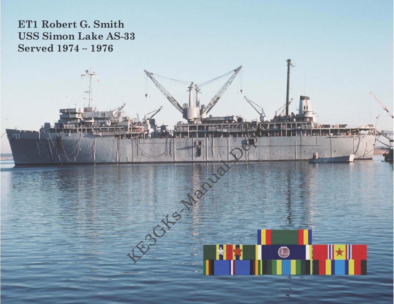 USS SIMON LAKE AS-33 Personalized Canvas Paper Print