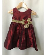Sweet Heart Rose Dress Holiday Cranberry Satin Taffeta Tiered Size 18 Mo... - $13.61