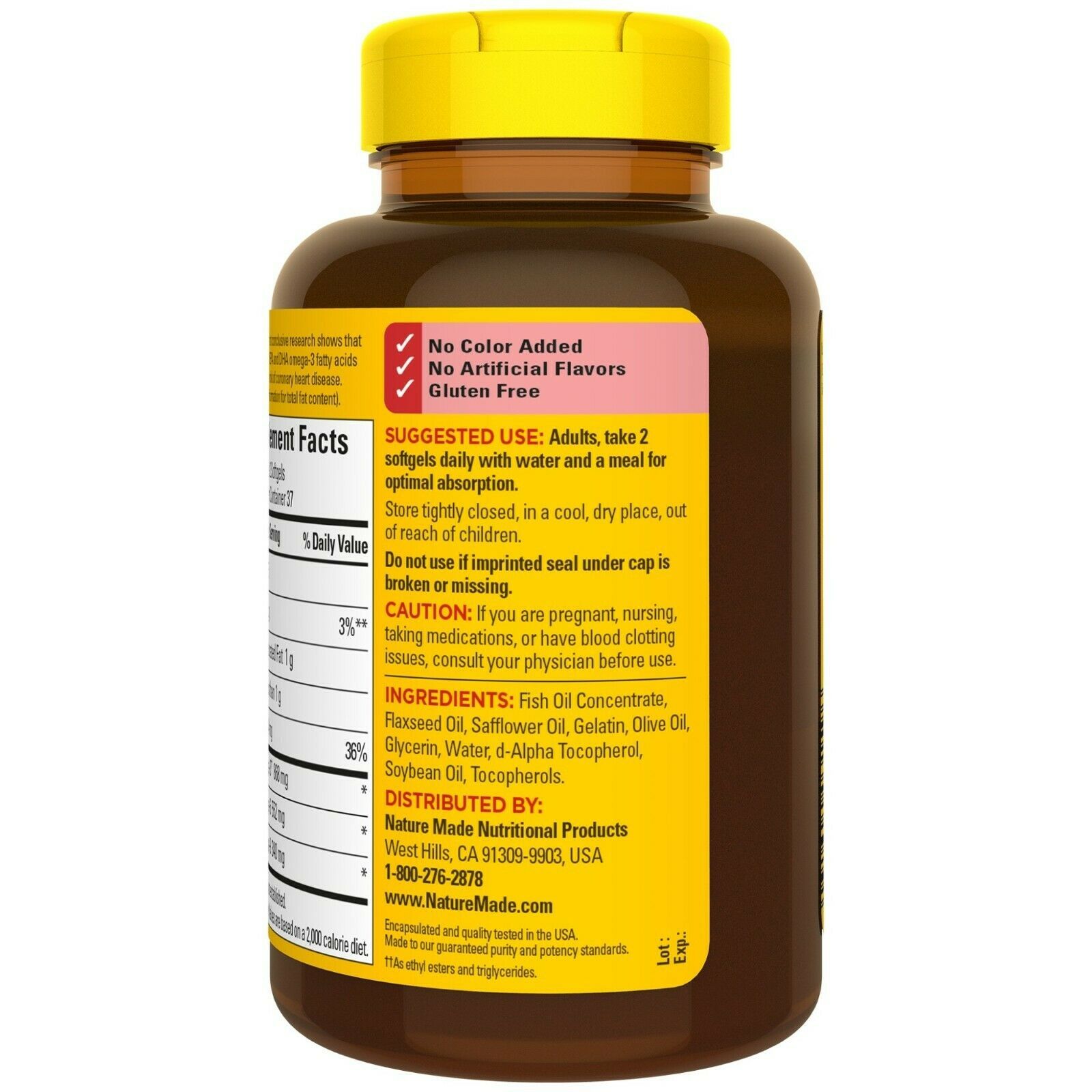 Nature Made Triple Omega 369, Two a Day Softgels, 74 Ct for Heart