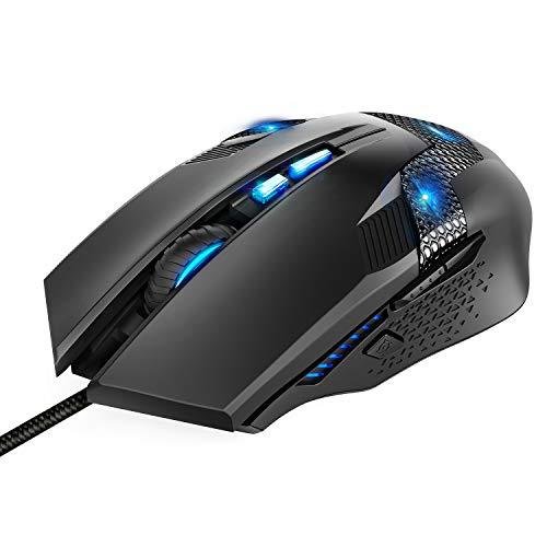 TeckNet Wired Gaming Mouse, Programmable Optical Computer Mice with