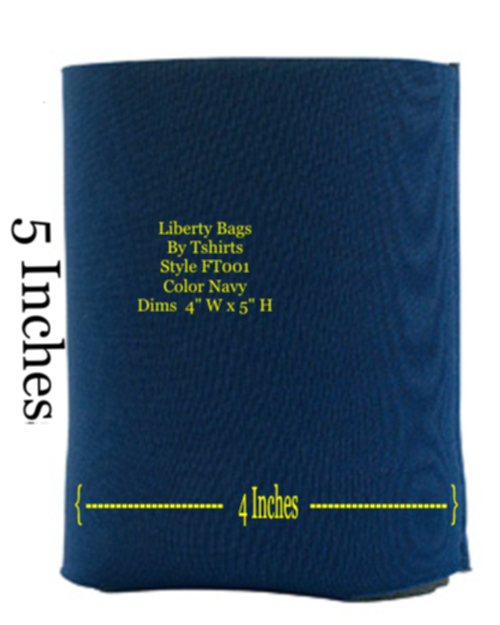 Bundle of 6 NAVY FT001 Liberty bags insulated can holders Jersey cloth Koozies