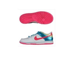 NIKE DUNK LOW (GS) GIRL&#39;S YOUTH RUNNING SNEAKERS SHOES SHINY WHITE NEW $... - $39.99