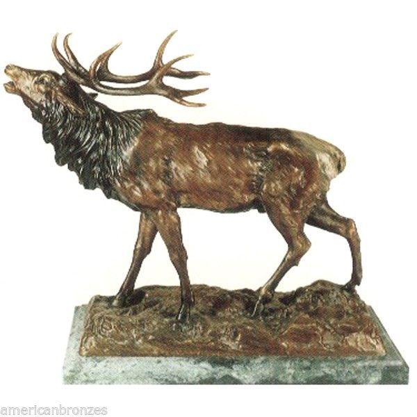 "ElK" Solid Bronze Collectible Sculpture Statue by P.J. Mene Buck Stag