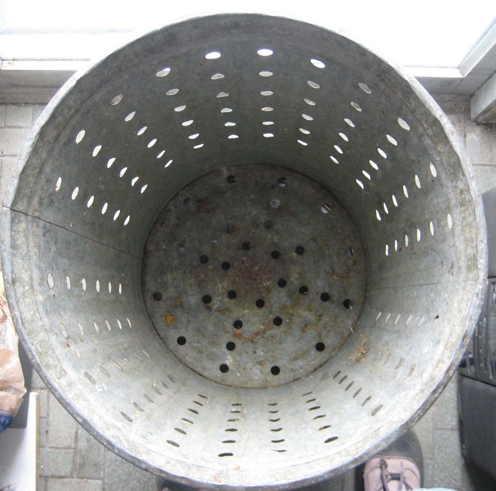 Vtg Galvanized Trash Can W/Air HOLES and 50 similar items