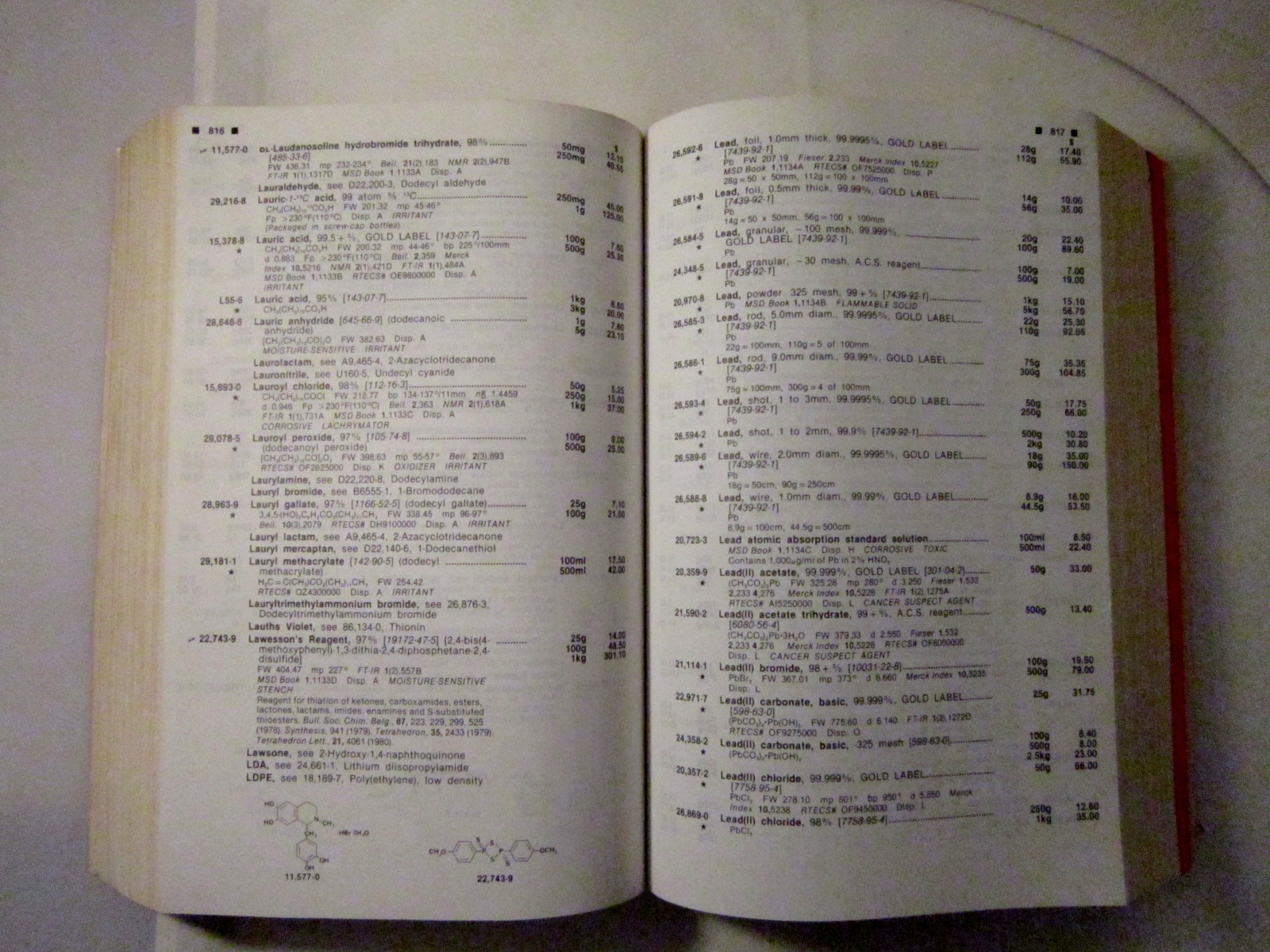Aldrich 1986-87 Catalog Handbook Fine Chemicals - Nonfiction