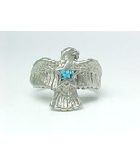 EAGLE Men&#39;s Vintage RING in Heavy SILVER Plate with Inlaid TURQUOISE - S... - $75.00