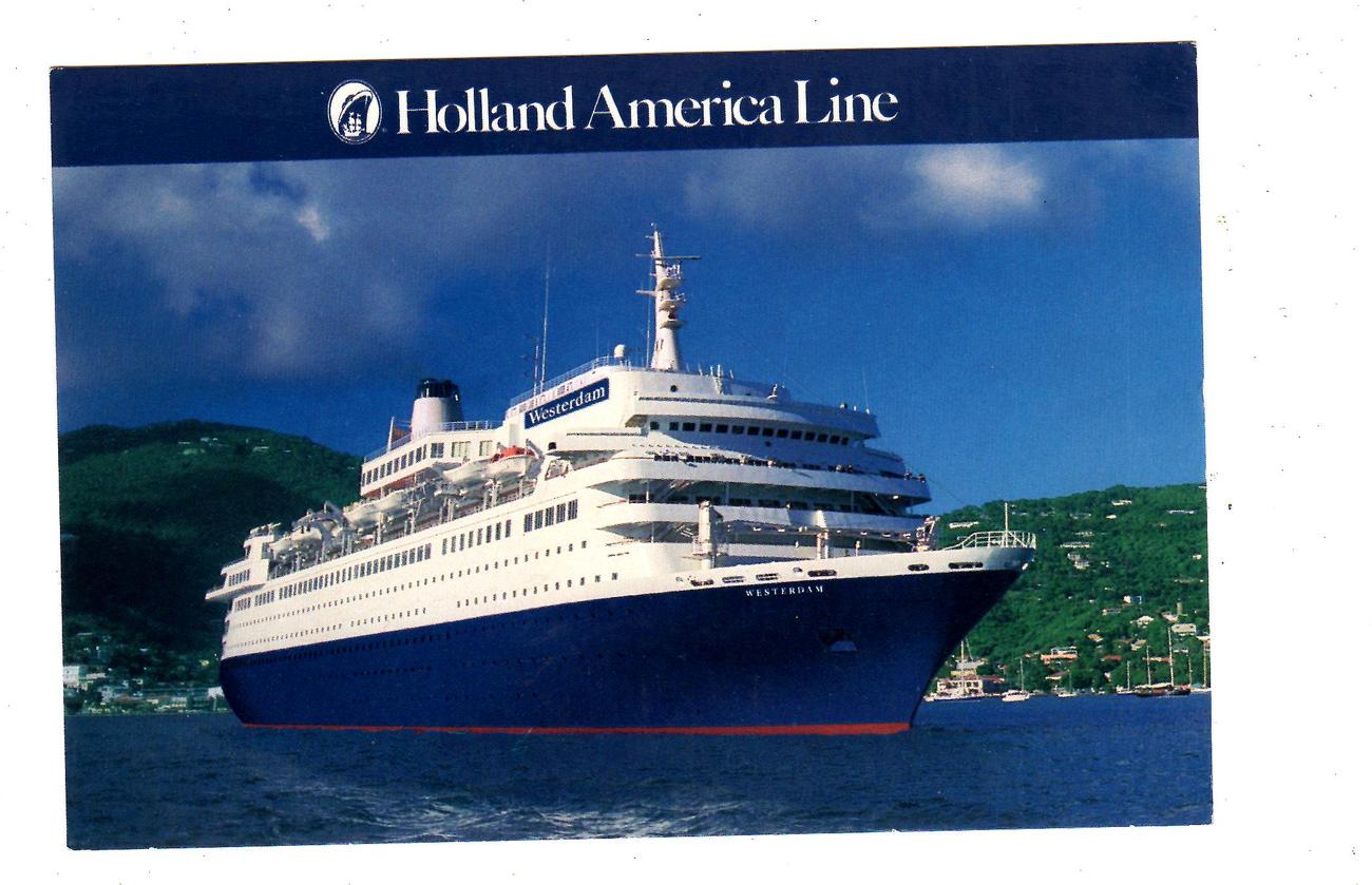 Primary image for MS Westerdam  - 1988 Holland America Line - Postcard
