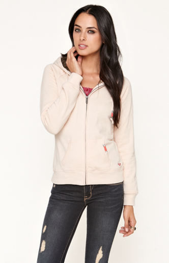 WOMEN'S/JRS ROXY COZY FLEECE HOODIE FUR LINED ZIP UP SCALLOP SHELL NEW $59 - Sweatshirts, Hoodies