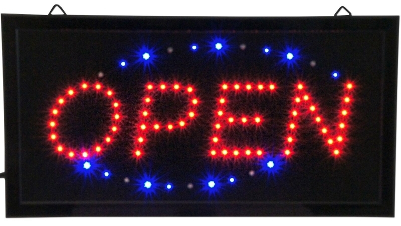 Slim Animated LED Neon Light Open Window Sign Bright Store Display BIG ...