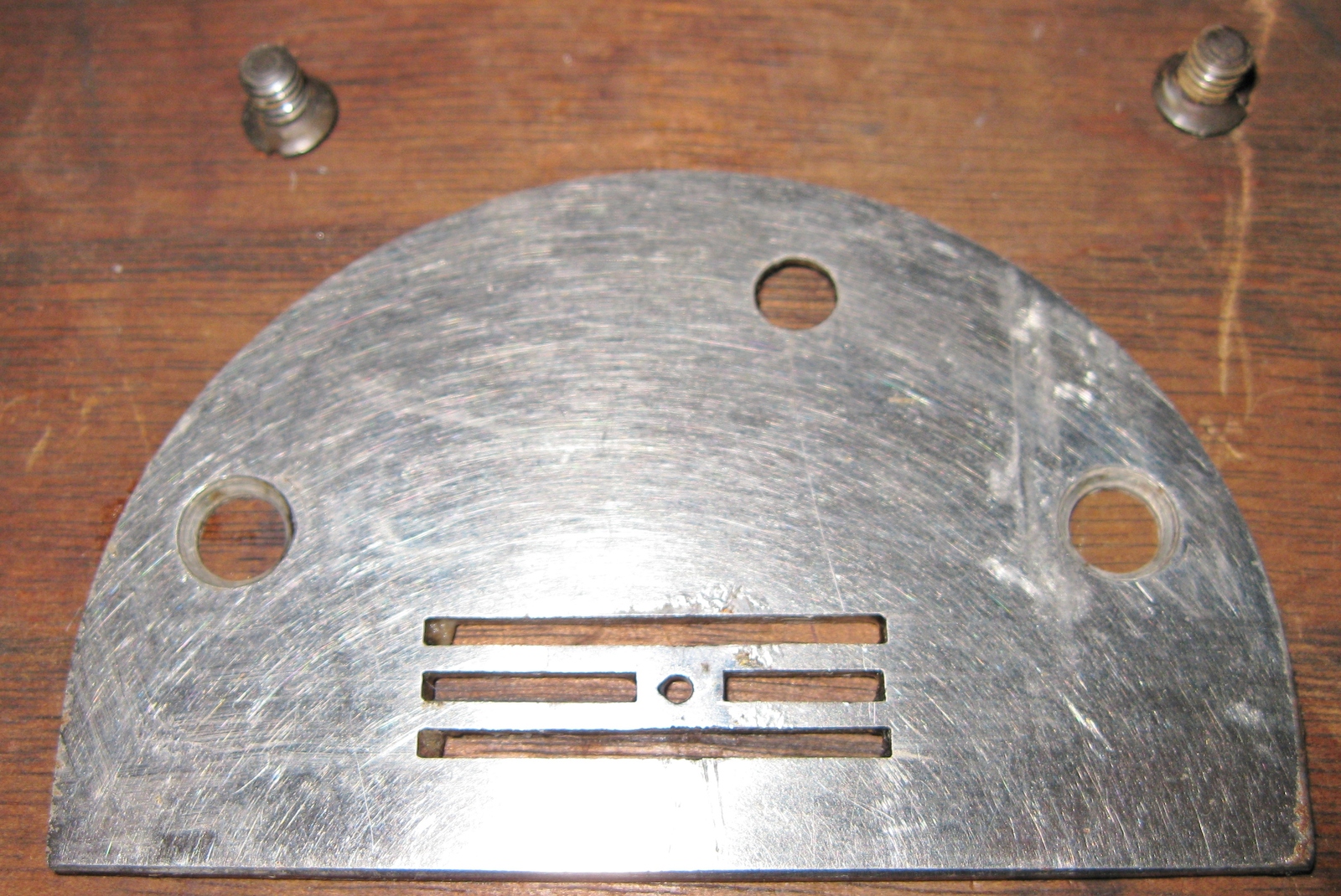 Vintage White Family Rotary Throat Plate w/Mounting Screws - $10.00