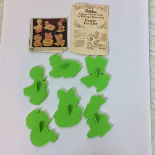 Primary image for Vtg Wilton Easter Cookie Cutters Duck Lamb Rabbit Chick with Instructions
