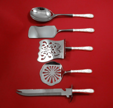 Repousse by Kirk Sterling Silver Brunch Serving Set 5pc HH w/ Stainless ... - $355.41